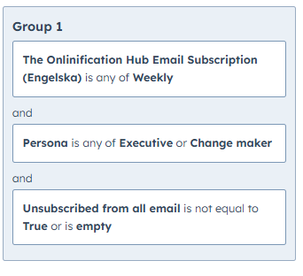 Subscription list filters