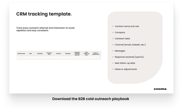 CRM outreach tracking template 2026