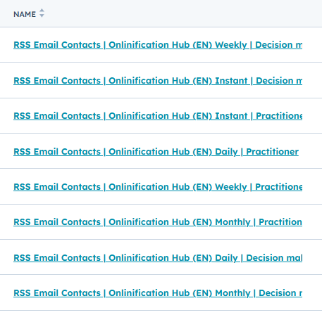 Final list of subscribers