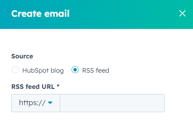 Create RSS email in Hubspot