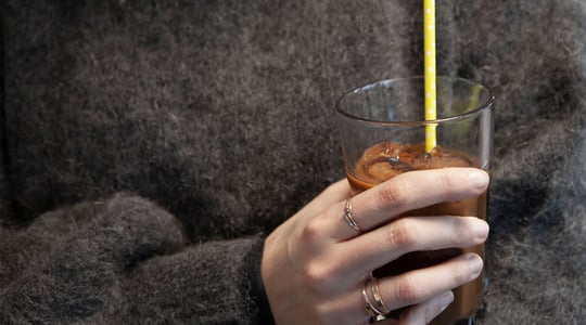 Elin-holding-glass-of-vietnamese-coffee