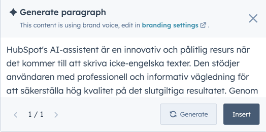 HubSpot AI assistent svenska