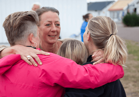 Co-workers at a kick-off