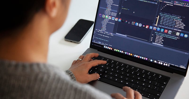 Person using a laptop