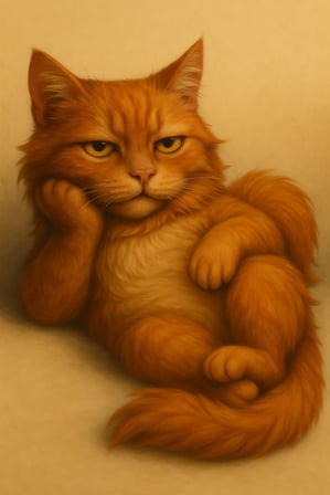 Semi Realistisk liggande katt 