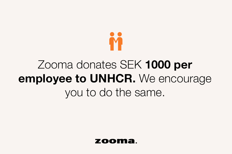 Zooma donates money to UNHCR