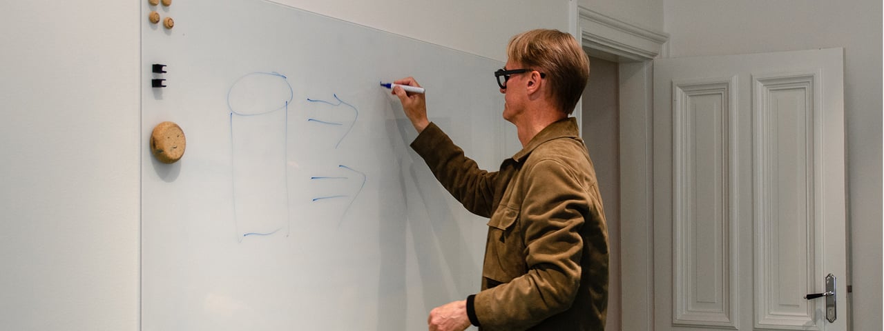 Anders writing on the whiteboard