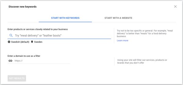 Google Keyword Planner - För sökord och historisk data