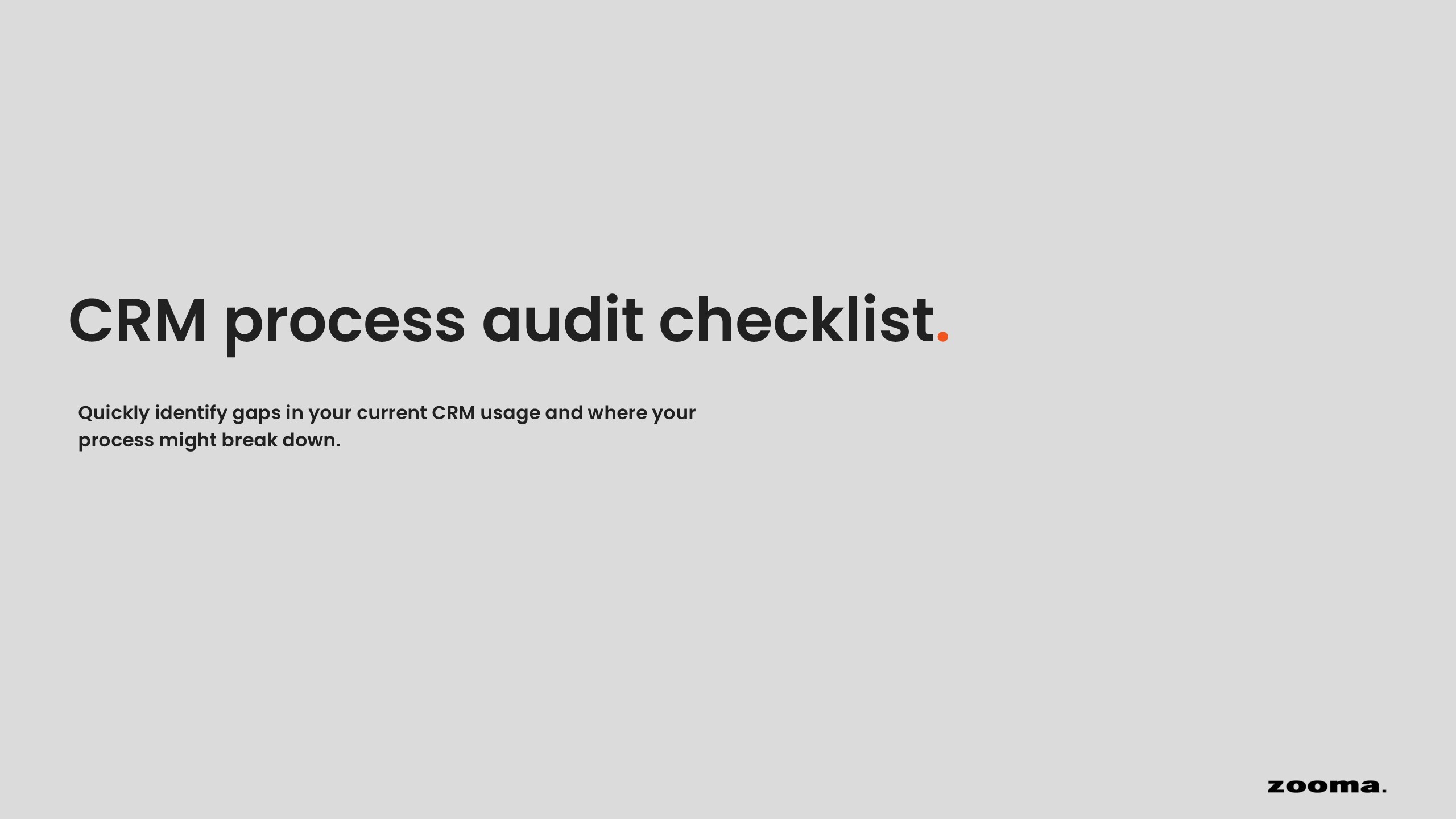 Zooma-CRM-process-audit-checklist